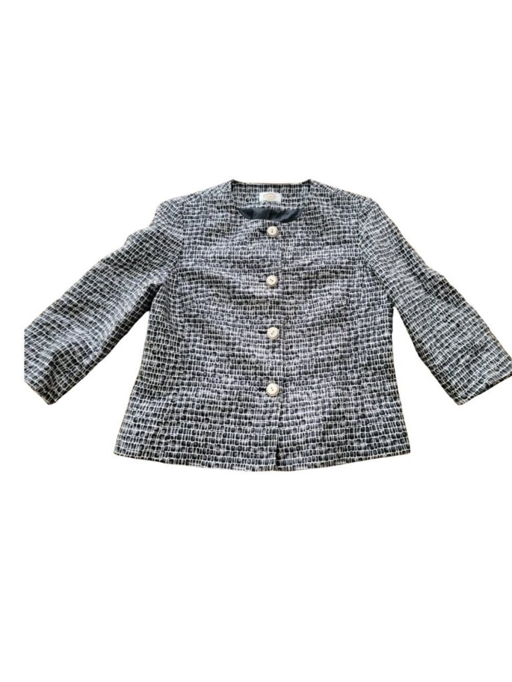 Talbots Women's Wool Silk Blend Elephant Print Jacket/Blazer